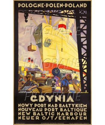 GDYNIA PAQUEBOT Rsmk-POSTER/REPRODUCTION d1 AFFICHE VINTAGE Livraison rapide