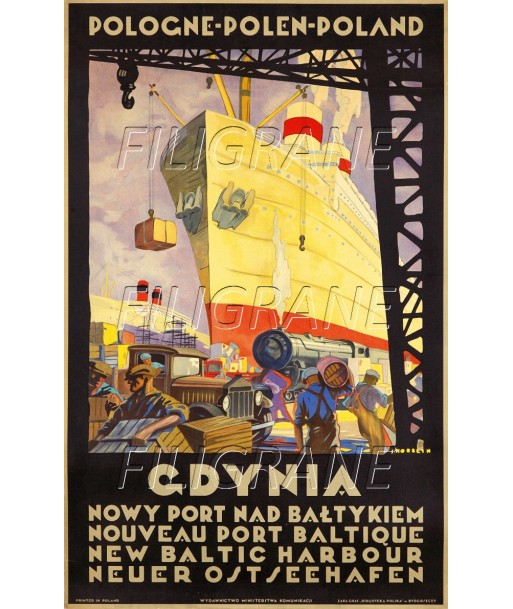 GDYNIA PAQUEBOT Rsmk-POSTER/REPRODUCTION d1 AFFICHE VINTAGE Livraison rapide