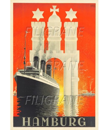 HAMBOURG PAQUEBOT Raxo-POSTER/REPRODUCTION d1 AFFICHE VINTAGE du meilleur 