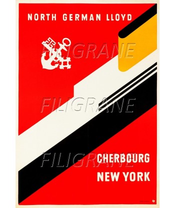 NORTH GERMAN LLOYD PAQUEBOT Rdej-POSTER/REPRODUCTION d1 AFFICHE VINTAGE Livraison rapide