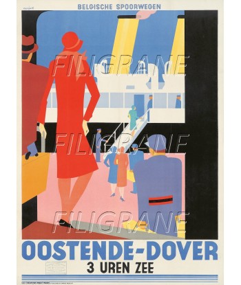 OOSTENDE DOVER PAQUEBOT Rsae-POSTER/REPRODUCTION d1 AFFICHE VINTAGE Vous souhaitez 