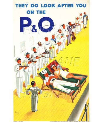 P & O PAQUEBOT Rgwf-POSTER/REPRODUCTION d1 AFFICHE VINTAGE pas cher 