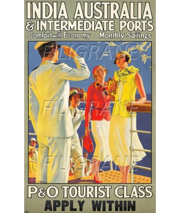 P&O TOURIST CLASS PAQUEBOT Rcgu-POSTER/REPRODUCTION d1 AFFICHE VINTAGE prix pour 