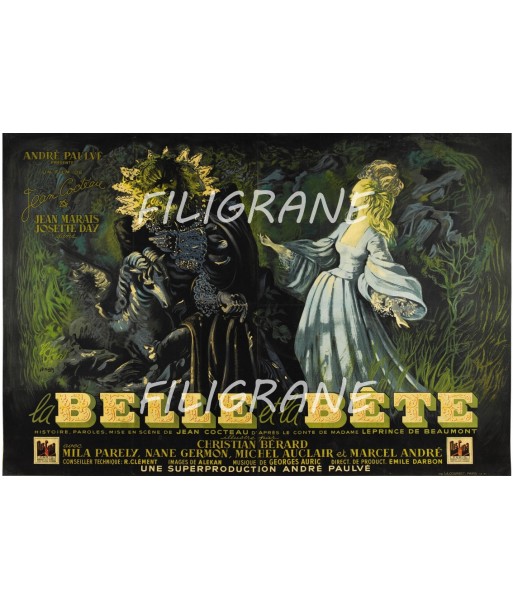 LA BELLE et la BêTE FILM Rfbh-POSTER/REPRODUCTION d1 AFFICHE VINTAGE prix