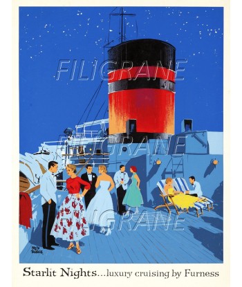 STARLIT NIGHTS PAQUEBOT Rbbn-POSTER/REPRODUCTION d1 AFFICHE VINTAGE votre restaurant rapide dans 