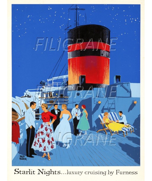 STARLIT NIGHTS PAQUEBOT Rbbn-POSTER/REPRODUCTION d1 AFFICHE VINTAGE votre restaurant rapide dans 