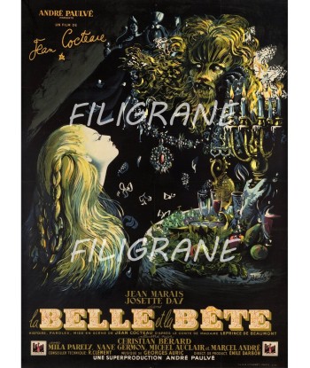 LA BELLE et la BêTE FILM Rmhk-POSTER/REPRODUCTION d1 AFFICHE VINTAGE vous aussi creer 