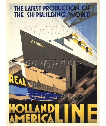 STATENDAM PAQUEBOT Ritf-POSTER/REPRODUCTION d1 AFFICHE VINTAGE est présent 