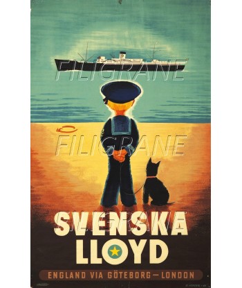 SVENSKA LLYOD PAQUEBOT Ruxu-POSTER/REPRODUCTION d1 AFFICHE VINTAGE brillant des détails fins