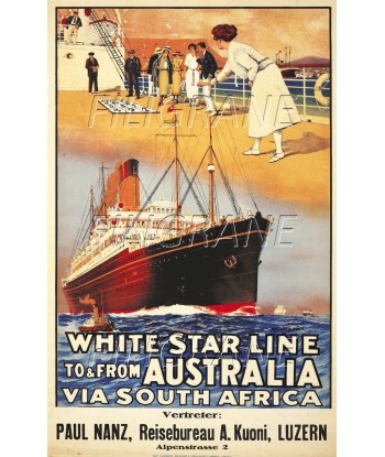 WHITE STAR LINE PAQUEBOT Ratg-POSTER/REPRODUCTION d1 AFFICHE VINTAGE meilleur choix