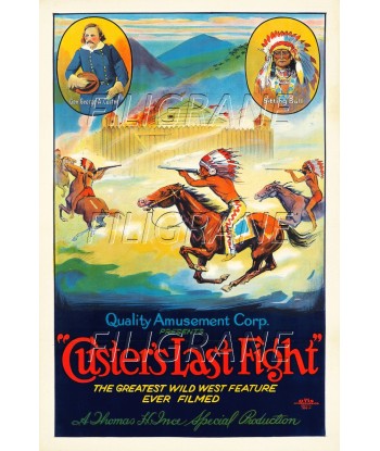 CUSTER'S LAST FIGHT FILM Rjdv-POSTER/REPRODUCTION d1 AFFICHE VINTAGE vous aussi creer 