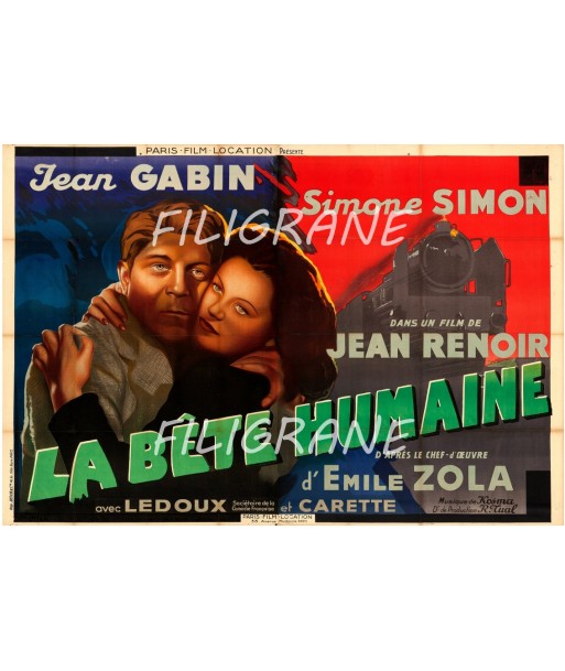 LA BêTE HUMAINE FILM Resg-POSTER/REPRODUCTION d1 AFFICHE VINTAGE shop