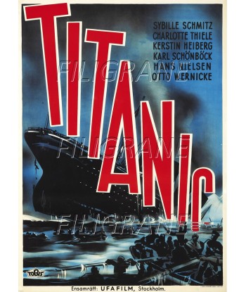 TITANIC FILM Rdpt-POSTER/REPRODUCTION d1 AFFICHE VINTAGE hantent personnes