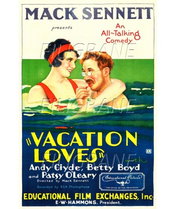 VACATION LOVES FILM Rjwr-POSTER/REPRODUCTION d1 AFFICHE VINTAGE Venez découvrir notre 