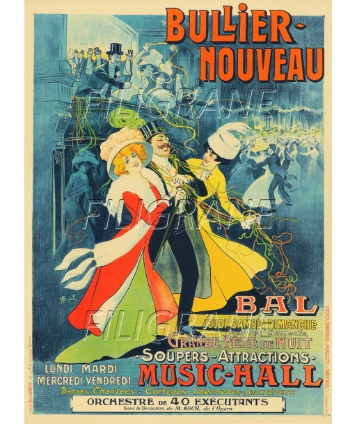 BULLIER NOUVEAU CABARET Rqjt-POSTER/REPRODUCTION d1 AFFICHE VINTAGE s'inspire de l'anatomie humaine