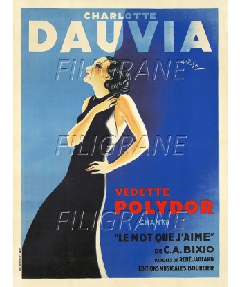 Charlotte DAUVIA CHANTEUSE Rcfd-POSTER/REPRODUCTION d1 AFFICHE VINTAGE Faites des économies