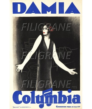 DAMIA COLUMBIA CHANTEUSE Rbpe-POSTER/REPRODUCTION d1 AFFICHE VINTAGE ouvre sa boutique