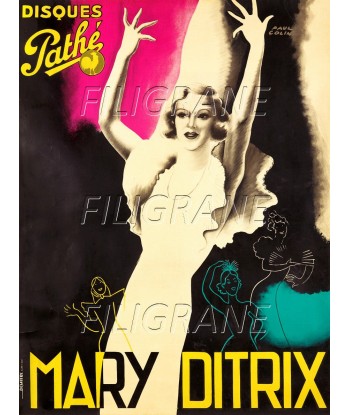 Mary DITRIX CHANTEUSE Rtkx-POSTER/REPRODUCTION d1 AFFICHE VINTAGE brillant des détails fins