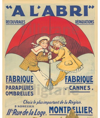 PUB A L'ABRI PARAPLUIE Rhlk-POSTER/REPRODUCTION d1 AFFICHE VINTAGE Par le système avancé 