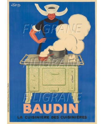 PUB BAUDIN CUISINIèRE Rjel-POSTER/REPRODUCTION d1 AFFICHE VINTAGE d'Europe débarque