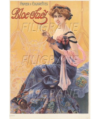 PUB BLOC SUEZ PAPIER CIGARETTE Rird-POSTER/REPRODUCTION d1 AFFICHE VINTAGE de technologie