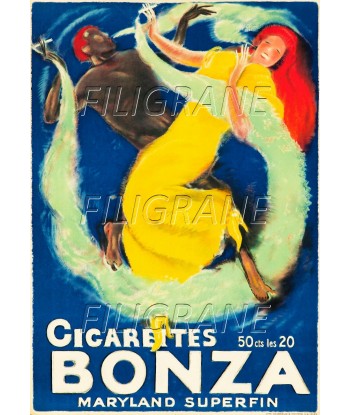 PUB BONZA CIGARETTES Rfcq-POSTER/REPRODUCTION d1 AFFICHE VINTAGE meilleur choix