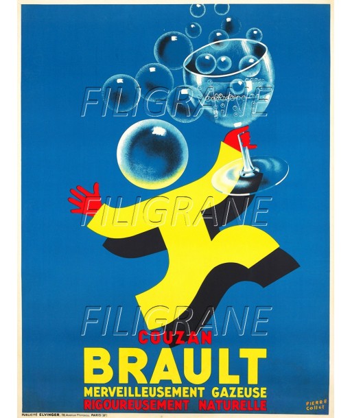 PUB BRAULT EAU COUZAN Ryzk-POSTER/REPRODUCTION d1 AFFICHE VINTAGE Paris Déstockage Promo