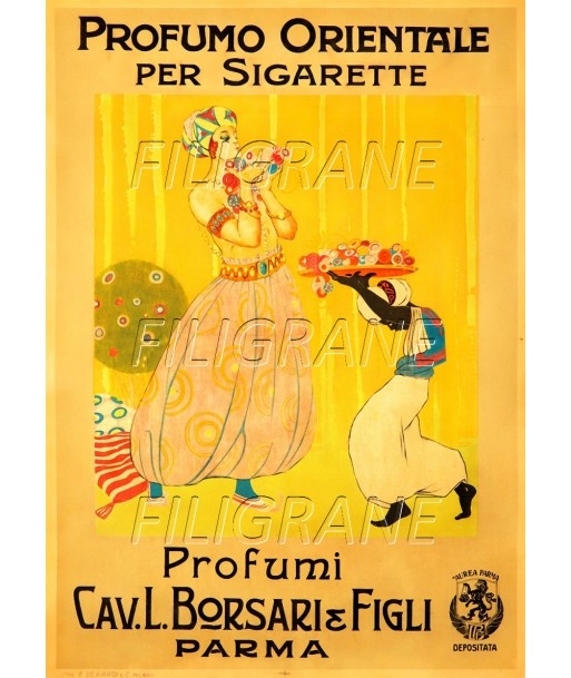 PUB CAV L BORSARI FIGLI PROFUMI Rmes-POSTER/REPRODUCTION d1 AFFICHE VINTAGE les muscles