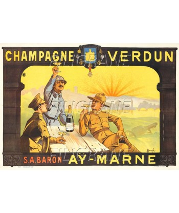 PUB CHAMPAGNE VERDUN AY MARNE Rmxl-POSTER/REPRODUCTION d1 AFFICHE VINTAGE la chaussure