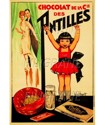 PUB CHOCOLAT Cie des ANTILLES Rdck-POSTER/REPRODUCTION d1 AFFICHE VINTAGE en stock