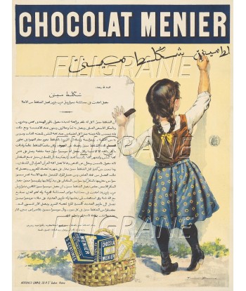 PUB CHOCOLAT MENIER Rcqq-POSTER/REPRODUCTION d1 AFFICHE VINTAGE Véritable concentré