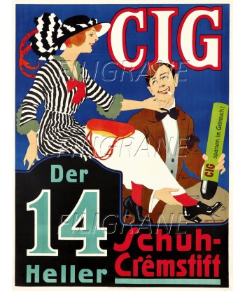 PUB CIG CIRAGE CHAUSSURES Rjkm-POSTER/REPRODUCTION d1 AFFICHE VINTAGE une grave pollution 