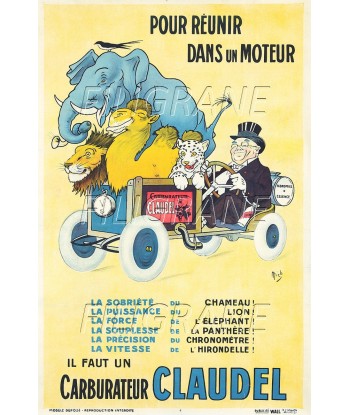 PUB CLAUDEL CARBURATEUR Ruyh-POSTER/REPRODUCTION d1 AFFICHE VINTAGE Profitez des Offres !