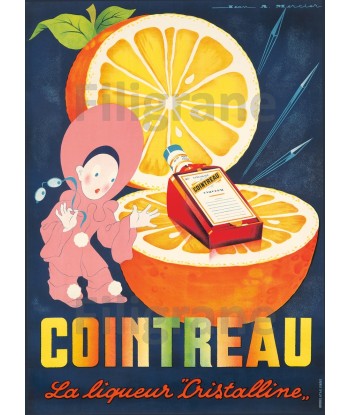 PUB COINTREAU LIQUEUR Rgti-POSTER/REPRODUCTION d1 AFFICHE VINTAGE brillant des détails fins