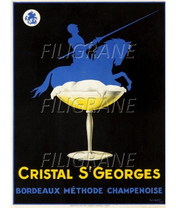 PUB CRISTAL ST GEORGES BORDEAUX Rfdg-POSTER/REPRODUCTION d1 AFFICHE VINTAGE Toutes les collections ici