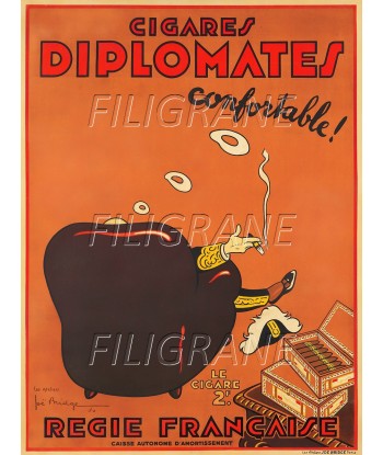 PUB DIPLOMATES CIGARES Rgqn-POSTER/REPRODUCTION d1 AFFICHE VINTAGE Dans la société mordern