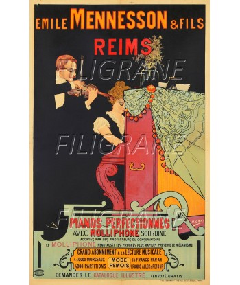 PUB E. MENNESSON PIANO Reog-POSTER/REPRODUCTION d1 AFFICHE VINTAGE l'évolution des habitudes 