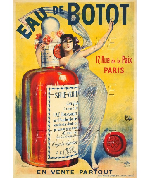 PUB EAU de BOTOT  Raft-POSTER/REPRODUCTION d1 AFFICHE VINTAGE de la marque