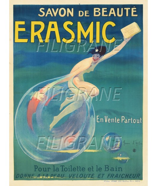 PUB ERASMIC SAVON Rojb-POSTER/REPRODUCTION d1 AFFICHE VINTAGE Par le système avancé 