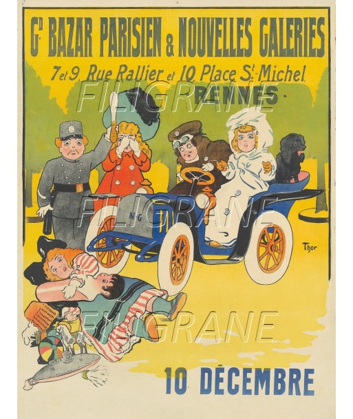 PUB Gd BAZAR PARISIEN JOUETS Rpog-POSTER/REPRODUCTION d1 AFFICHE VINTAGE l'évolution des habitudes 