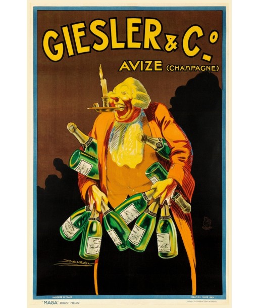 GIESLER CHAMPAGNE AVIZE Rqdv-POSTER/REPRODUCTION d1 AFFICHE VINTAGE le des métaux précieux