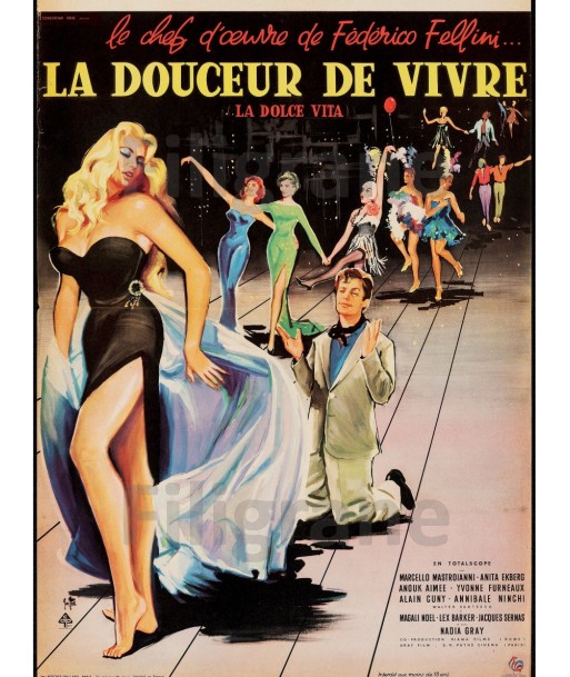 LA DOLCE VITA FILM Rsie-POSTER/REPRODUCTION d1 AFFICHE VINTAGE hantent personnes