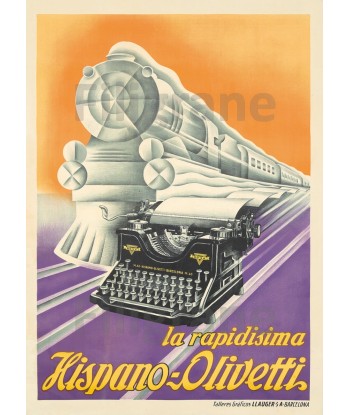 PUB HISPANO OLIVETTI Roou-POSTER/REPRODUCTION d1 AFFICHE VINTAGE destockage