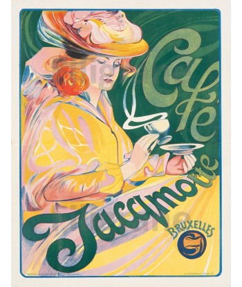 PUB JACQMOTTE CAFé Rhiu-POSTER/REPRODUCTION d1 AFFICHE VINTAGE d'Europe débarque