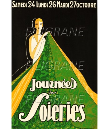 PUB JOURNéES des SOIERIES Rzsz-POSTER/REPRODUCTION d1 AFFICHE VINTAGE Les magasins à Paris