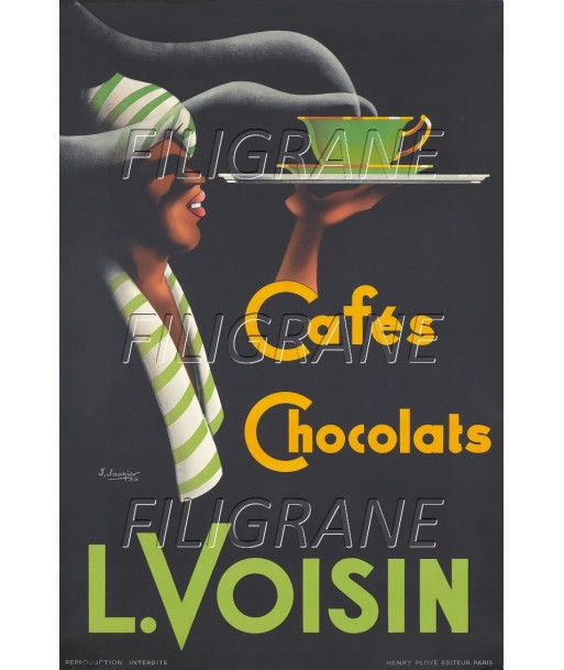 PUB L. VOISIN CAFéS CHOCOLATS Rgxi-POSTER/REPRODUCTION d1 AFFICHE VINTAGE des créatures d'habitude