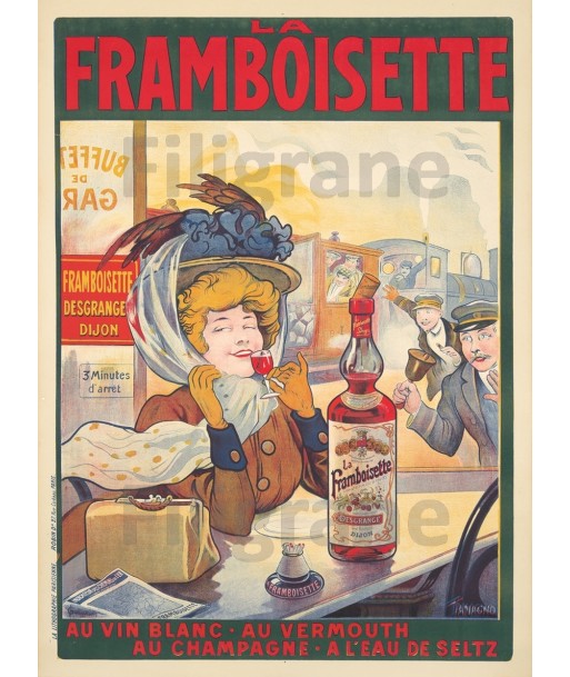 PUB la FRAMBOISETTE Rf263-POSTER/REPRODUCTION d1 AFFICHE VINTAGE Dans la société mordern