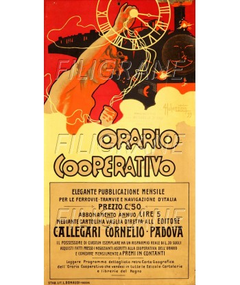 PUB ORARIO COOPERATIVO Rbgw-POSTER/REPRODUCTION d1 AFFICHE VINTAGE shop