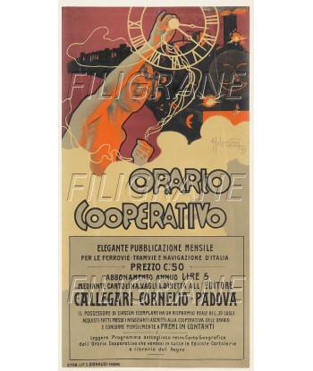 PUB ORARIO COOPERATIVO Ruad-POSTER/REPRODUCTION d1 AFFICHE VINTAGE Comparez et commandez 