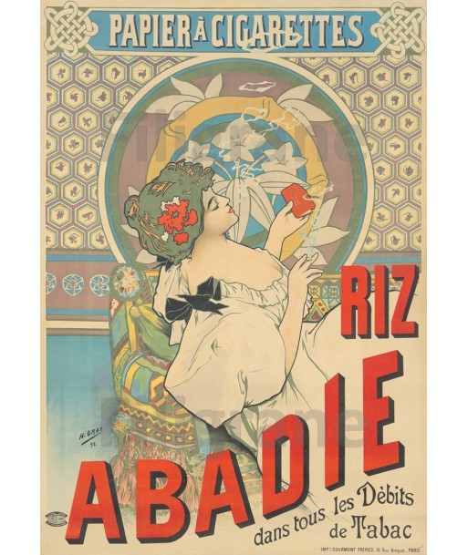 PUB PAPIER RIZ ABADIE Rf238-POSTER/REPRODUCTION d1 AFFICHE VINTAGE votre